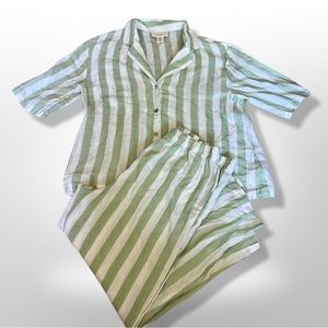 Sincerely Jules Women's PJ Set | Green & White | Size M